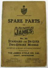 JAMES Standard & De Luxe Two Stroke Motorcycle Spare Parts List c1929 #No.20