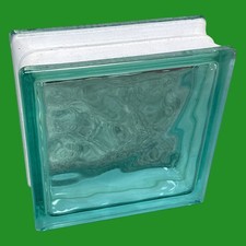 Turquoise Wavy Glass Block