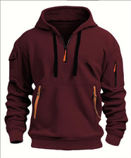 Men Retro Sweatshirt Work Half
