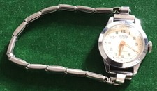 Vintage Mentor Ladies Watch 5 Jewels With Rare Fischer Stretchy Strap S/r