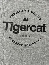 Russell Athletic Men's Dri-Power Tigercat Forestry Equipment 2XL Gray T-shirt