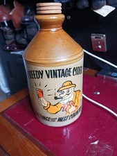 Vintage Cornish Stoneware Jug Flagon Bottle Scrumpy Small Creedy Cider with Lid