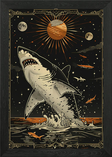 White shark tarot - white,