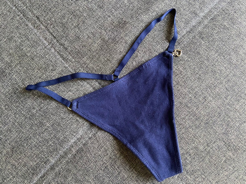 Ladies cotton navy - , string