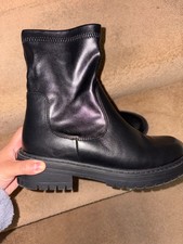 Boohoo Black Sock Boot Size 4