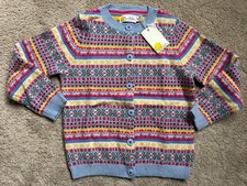 BNWT BODEN GIRLS CHRISTMAS CARDIGAN, SIZE 5-6 YEARS, KNIT, FAIRISLE, WOOL