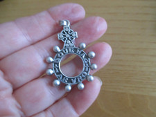 VINTAGE FRENCH BRETON  DOUE HAG AR VRO  SILVER ROSARY RING PENDANT  5.3 GRMS