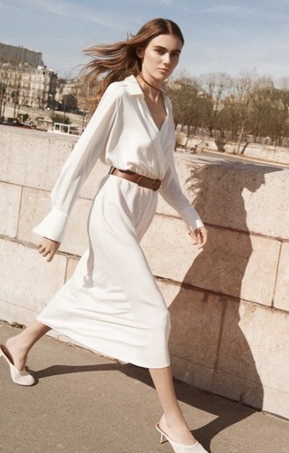 New zara satin belted - satin,