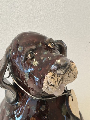 Glazed ceramic puppy dog - puppy, new