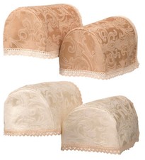 Round Arm Cap Pair Traditional Floral Jacquard Antimacassar Furniture Protector