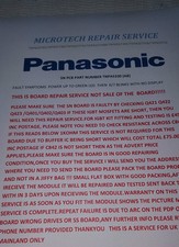 PANASONIC TX-P42ST30B  SN BOARD TNPA5330 (AB) REPAIR SERVICE PLEASE READ ADVERT
