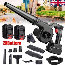 Electric Cordless Air Blower 21V Garden Snow Dust Leaf Suction Vacuum 2 Battery