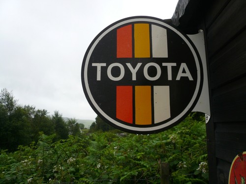 Enamel sign toyota dealer - sign,toyota,