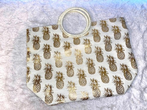 Pineapple tote bag cream gold - tote,