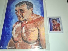 Rare IGOR VOVCHANCHYN  Brad Utterstrom Original Canvas & Card PRIDE MMA UFC IFC