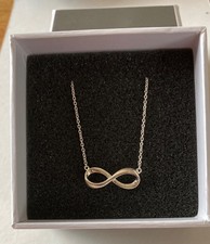 Argento Sterling Silver 925 Bow Pendant Necklace Length 41-46cm. New in Box