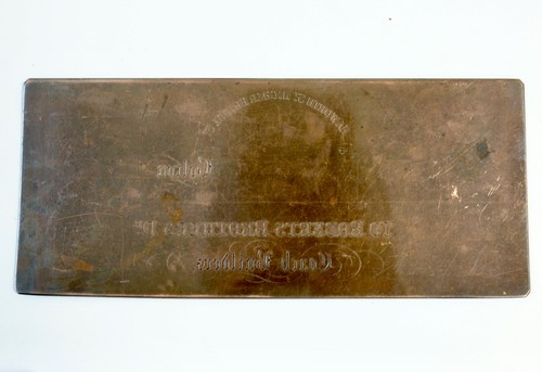 Antique copper printing plate - antique,