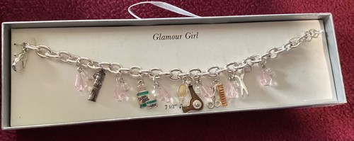 Silver tone hair stylist charm - silver,