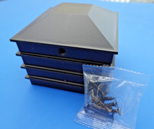 Set of 4 Plastic Fence Post Caps Black 92mm external or 96mm internal post size