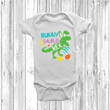 Bunny Saurus Rex Baby Grow 1st Easter Gift, Babies First Easter Outfit, Dinosaur