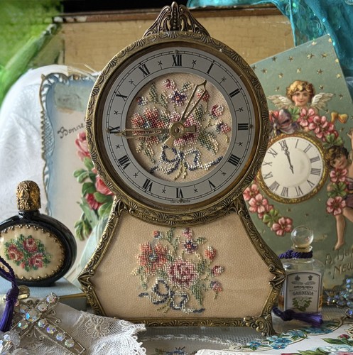 Vintage petit point clock - petit,