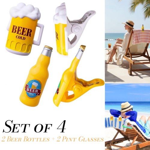 Beach towel clips drink - beach,