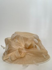 John Lewis Champagne Fascinator Hat – Elegant Wedding & Races Headpiece
