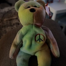 Rare Peace Bear Beanie Ty Bear