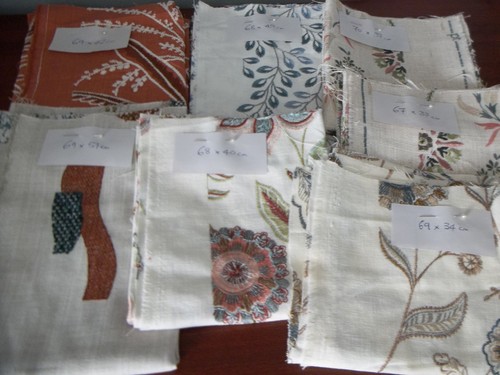 Embroidered fabric remnants - remnants, x