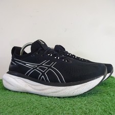 Asics Trainers Size 7.5 Women's Black Gel-Nimbus 25 Low Top Gym Running Shoes