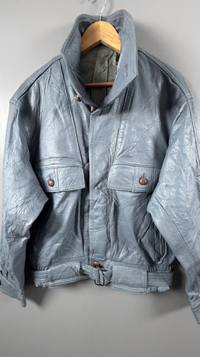 Vintage 80s blue leather - 80s,