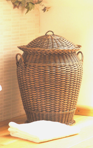 Wicker laundry basket dome - basket, /
