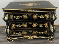 Cabinet Vintage French Style Painted Floral 3 Drawer Chest Sideboard LOT 4397
