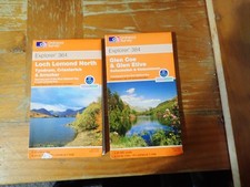 2   OS EXPLORER MAPS 364 384 glen coe & loch lomond