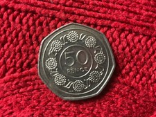 1988 - Gibraltar Large ‘Candy Tuft’ 50p Fifty Pence Coin