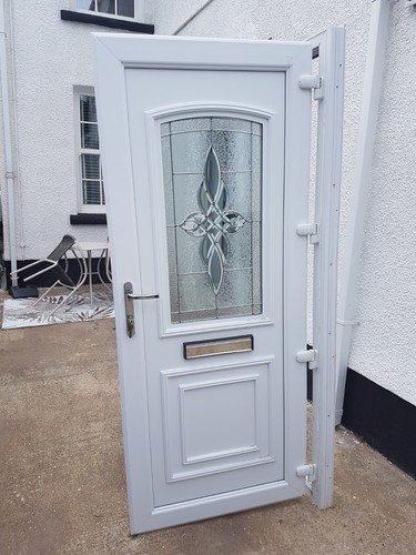 Used white upvc door - white,