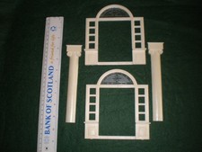 2 x Plastic Dolls House, Door Frames and 2 x Doric style Columns.