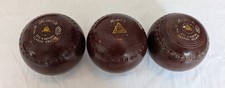 Henselite Size 4 Medium Classic Deluxe Lawn Bowls x 3, Sport, Brown, A94-00