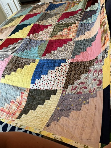 Vintage handmade quilt log - quilt,