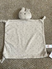 George Asda Bunny Rabbit Baby Comforter Blankie Soother Light Grey Star Miffy