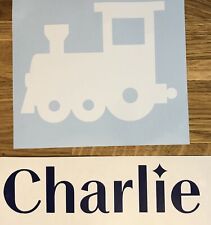 Personalised Train Storage Crate Vinyl Decal Sticker Label Toy Box Birthday