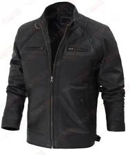 Men's Black Biker Vintage Motorcycle Distressed Cafe Racer Leather Jacket