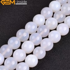White Agate Beads Natural