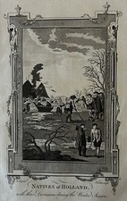 1782 People Of Holland, Netherlands Original Antique Copper Plate Engraving