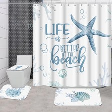 4 Pcs Beach Bathroom Shower
