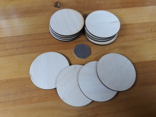 12x 60mm 6cm wooden circle - 12x, 60mm/6cm