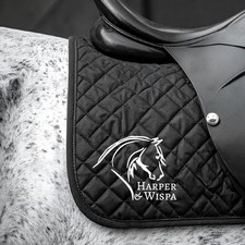 Personalised Equestrian Horse Saddlecloth Saddle Pad Customised - Abstract Head