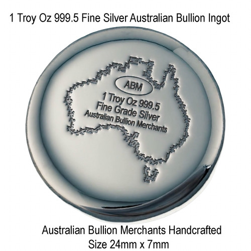 999 silver ingot round 1 - 999.5,