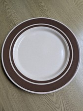 Kiln craft ironstone dinner plates 25.5cm/10 1/8" chocolate bands all superb 
