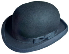 Burgess Hats  Black Bowler 100% Wool Hat Size Small